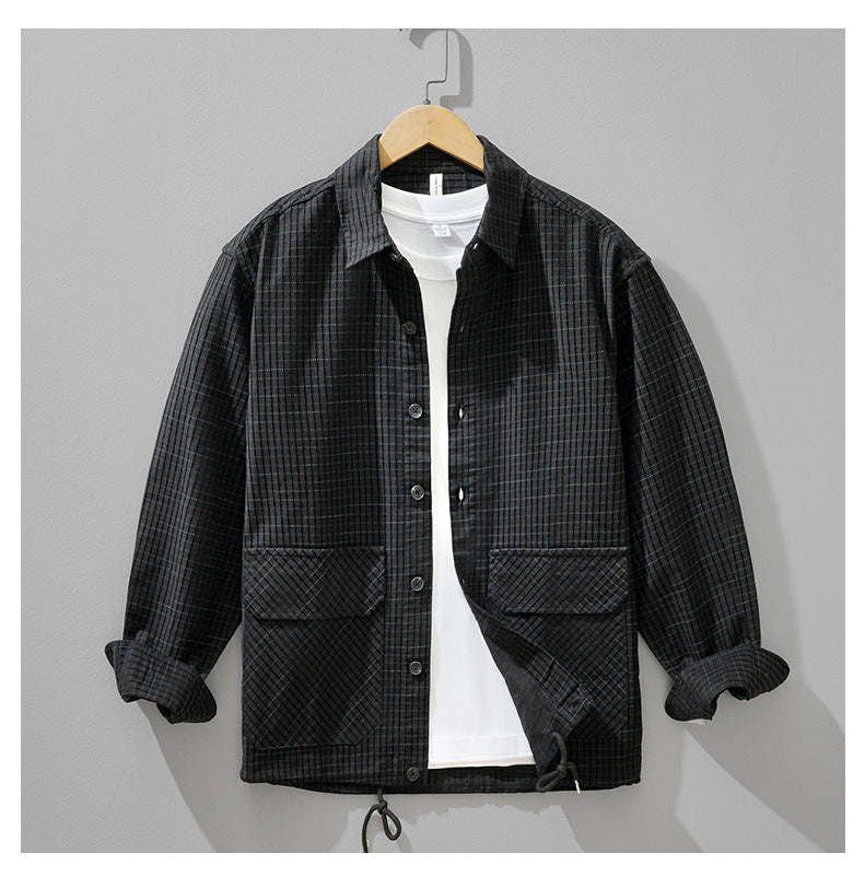 Slim-Fit Plaid Long-Sleeve Shirt