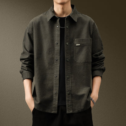 Japanese Textured Waffle Shirt Jacket