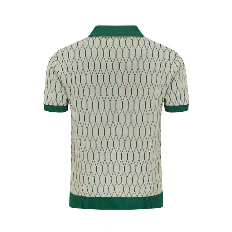 Contrast-Plaid Polo Shirt