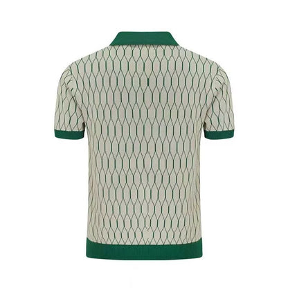 Contrast-Plaid Polo Shirt