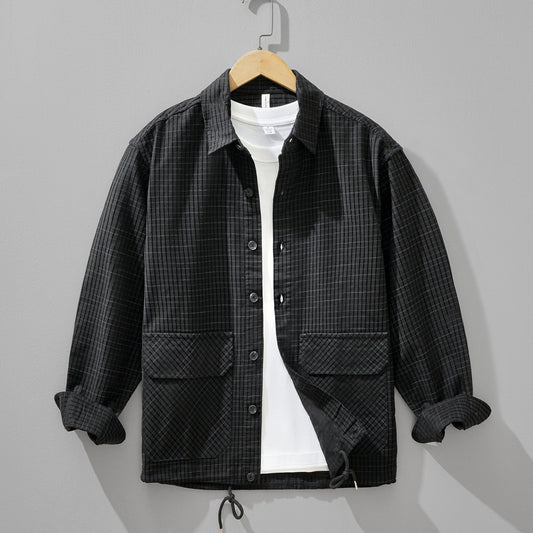 Slim-Fit Plaid Long-Sleeve Shirt