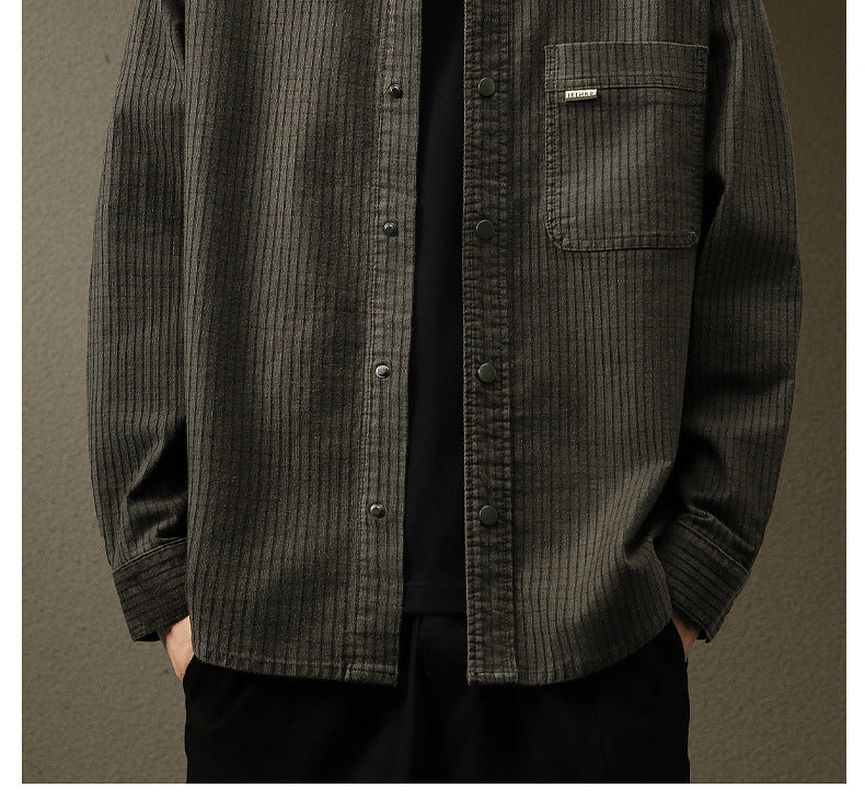 Japanese Textured Waffle Shirt Jacket