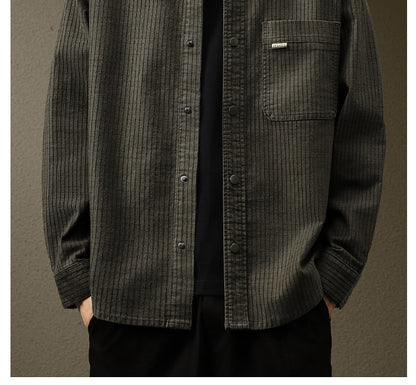 Japanese Textured Waffle Shirt Jacket