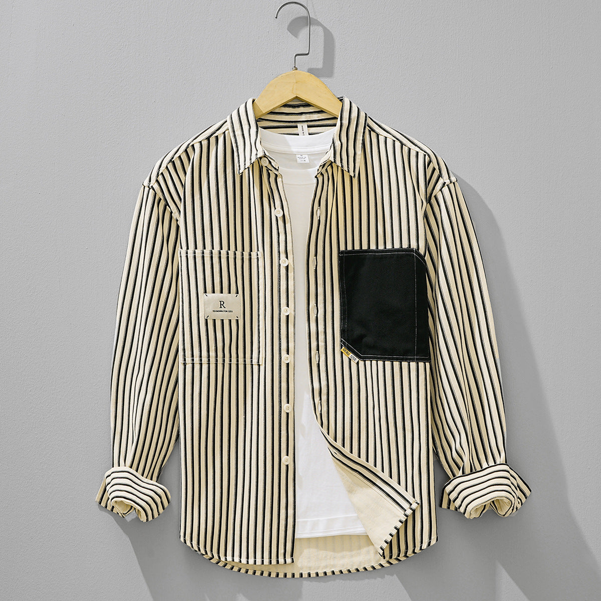 Striped Long-Sleeve Overshirt