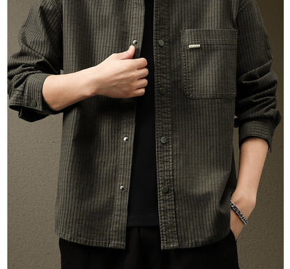 Japanese Textured Waffle Shirt Jacket