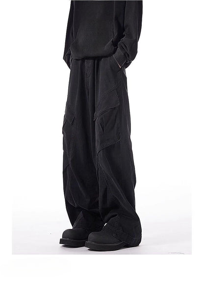 Washed-Cotton Wide-Leg Overalls