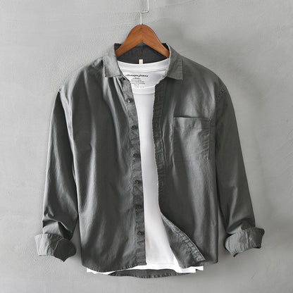 Casual Long-Sleeve Cotton Overshirt