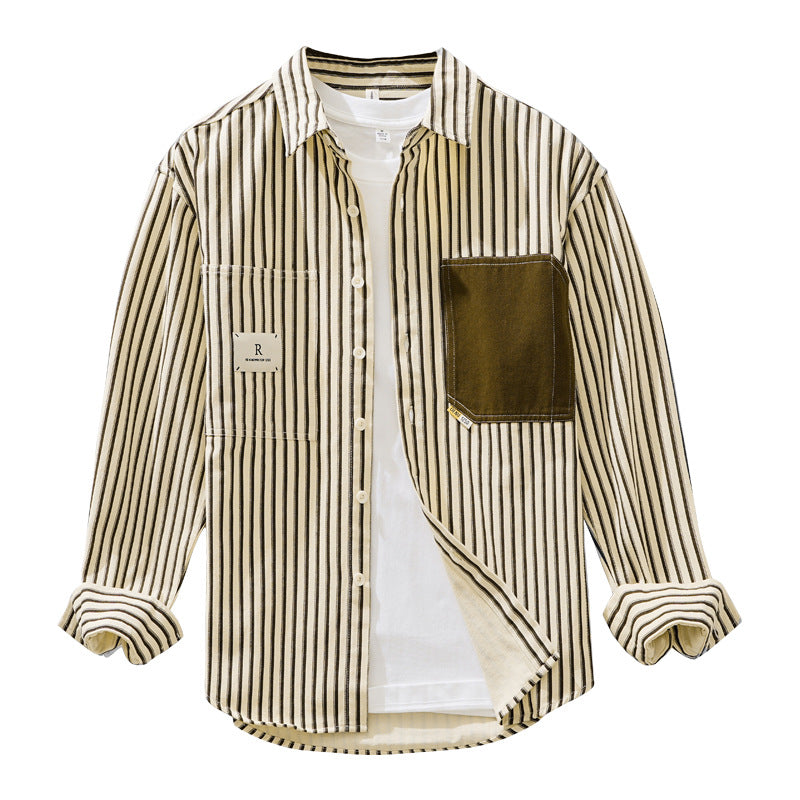 Striped Long-Sleeve Overshirt