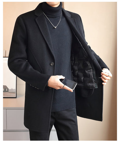 Mid-Length Double-Faced Wool Coat