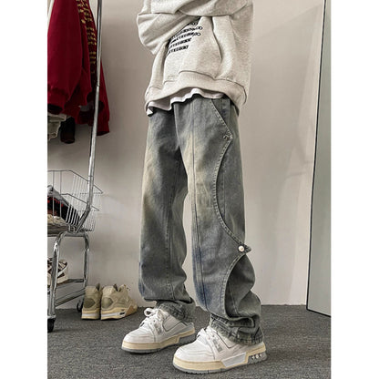 Utility Cargo Straight-Leg Jeans