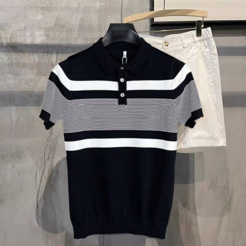 Striped Knit Polo