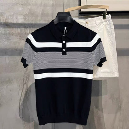 Striped Knit Polo