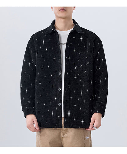 Chenille Star Jacquard Shirt Coat