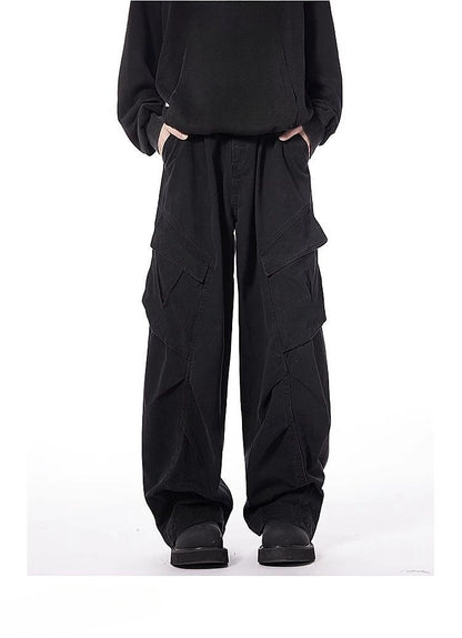Washed-Cotton Wide-Leg Overalls