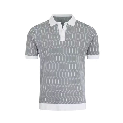 Contrast-Plaid Polo Shirt