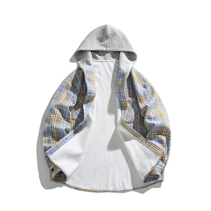 Fleece-Lined Hooded Shirt Jacket