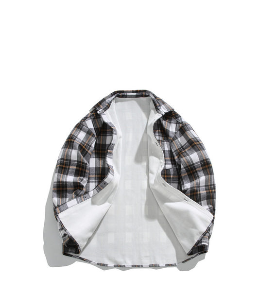 Vintage Plaid Fleece-Lined Shirt Jacket