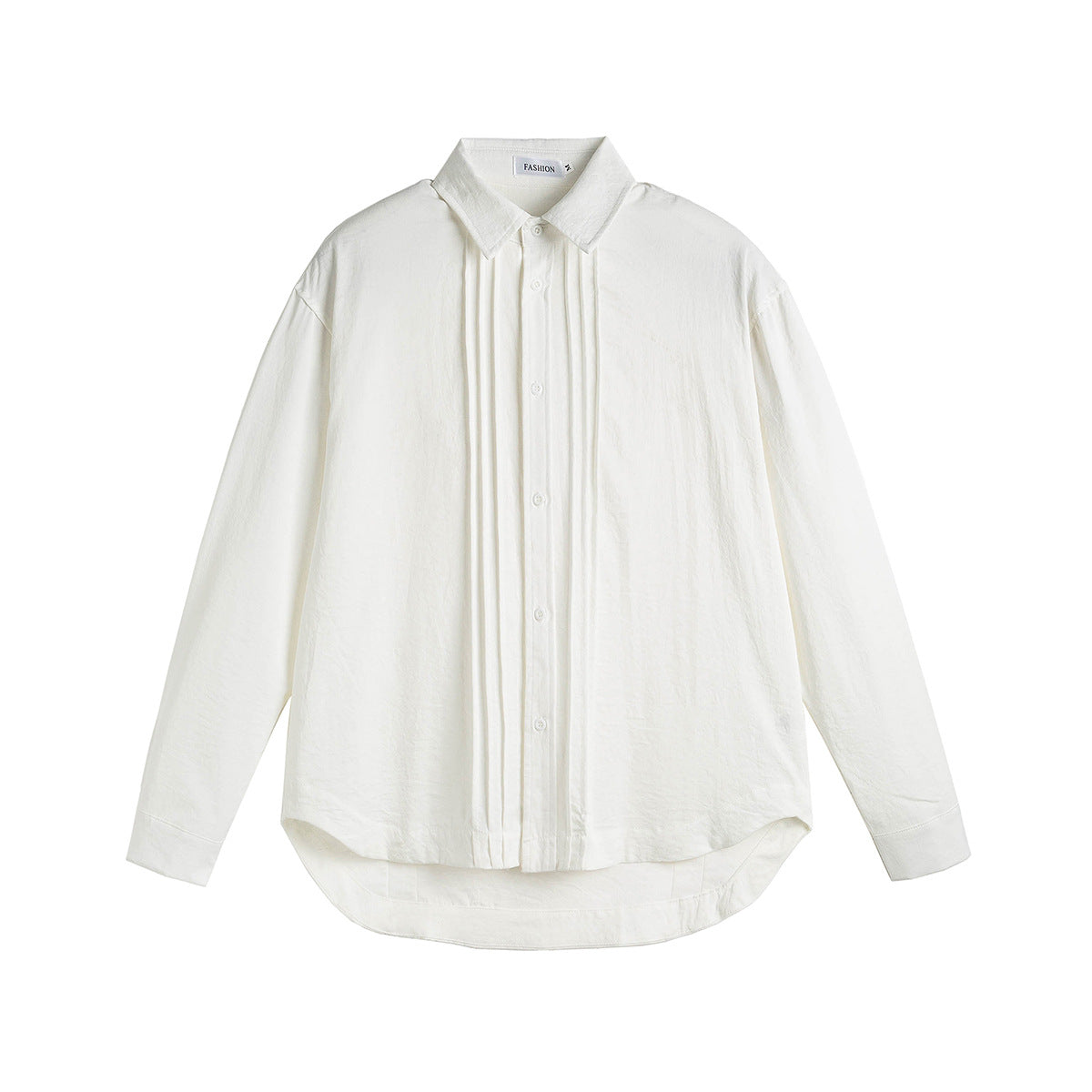 Pleated-Placket Fashion Shirt