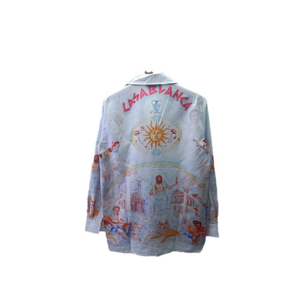 Printed Long-Sleeve Lapel Shirt