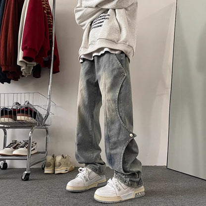 Utility Cargo Straight-Leg Jeans