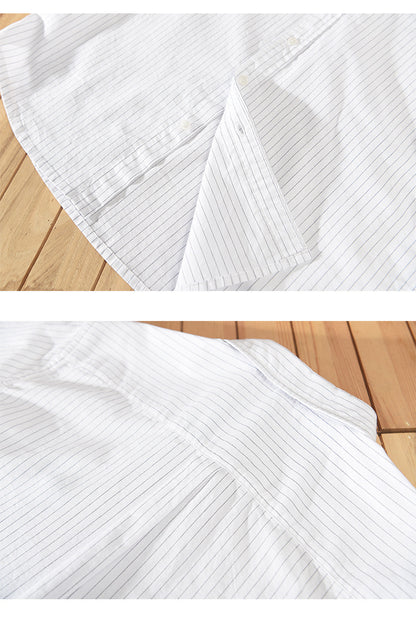 Japanese Striped Embroidered Shirt