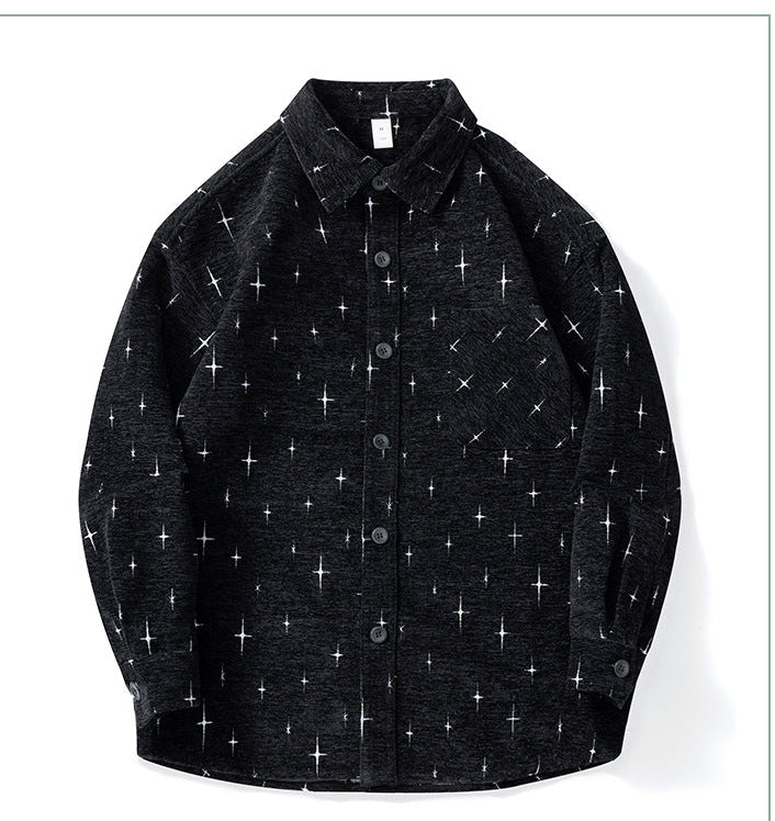 Chenille Star Jacquard Shirt Coat
