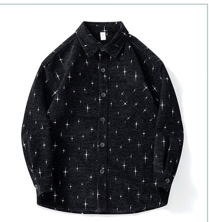 Chenille Star Jacquard Shirt Coat