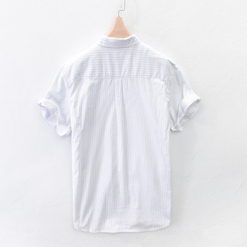 Japanese Striped Embroidered Shirt