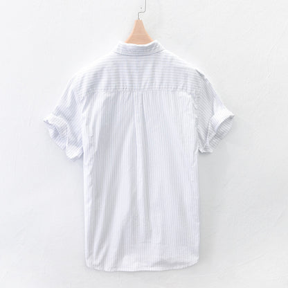 Japanese Striped Embroidered Shirt