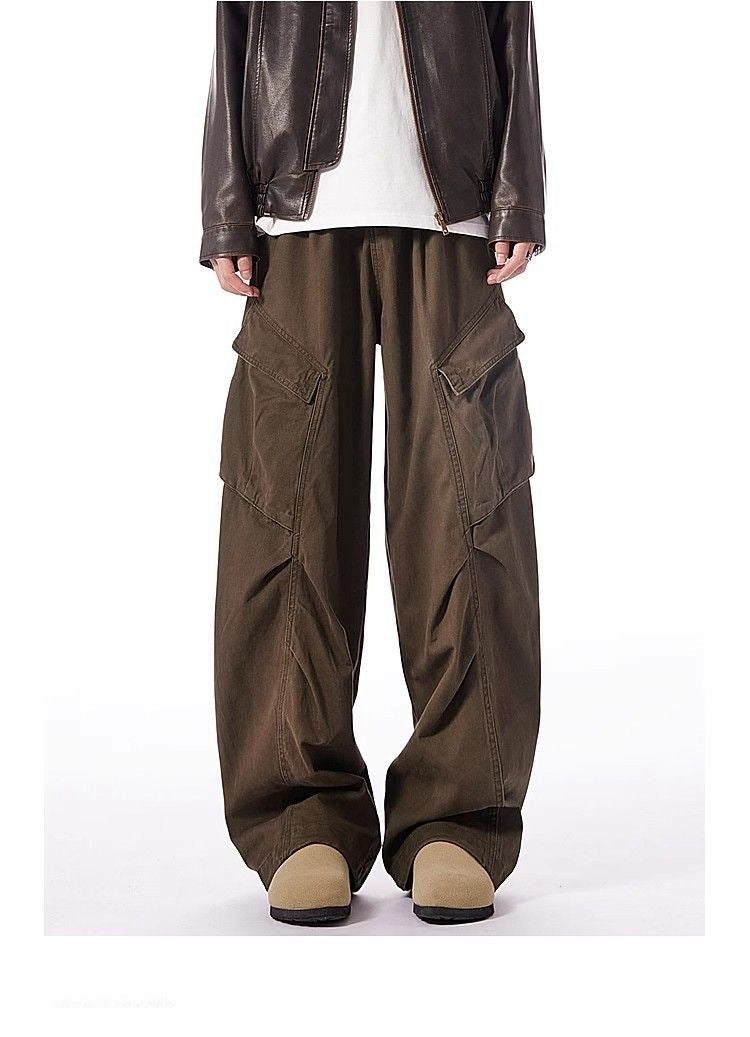 Washed-Cotton Wide-Leg Overalls