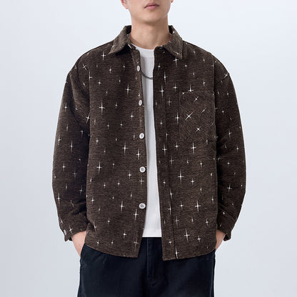 Chenille Star Jacquard Shirt Coat