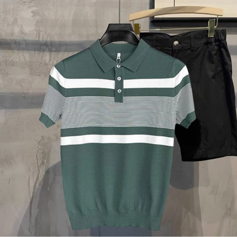 Striped Knit Polo