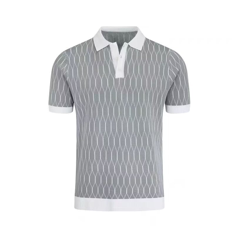Contrast-Plaid Polo Shirt