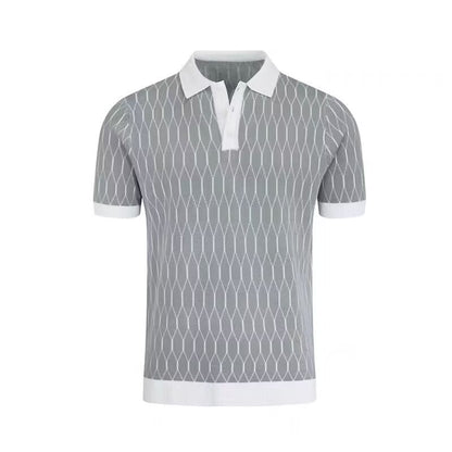 Contrast-Plaid Polo Shirt