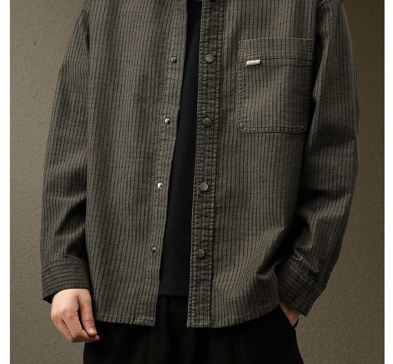 Japanese Textured Waffle Shirt Jacket