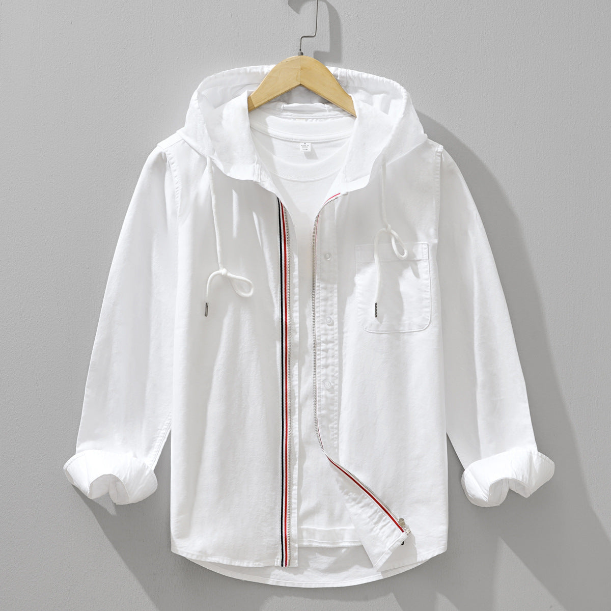 Hooded Long-Sleeve Shirt Coat