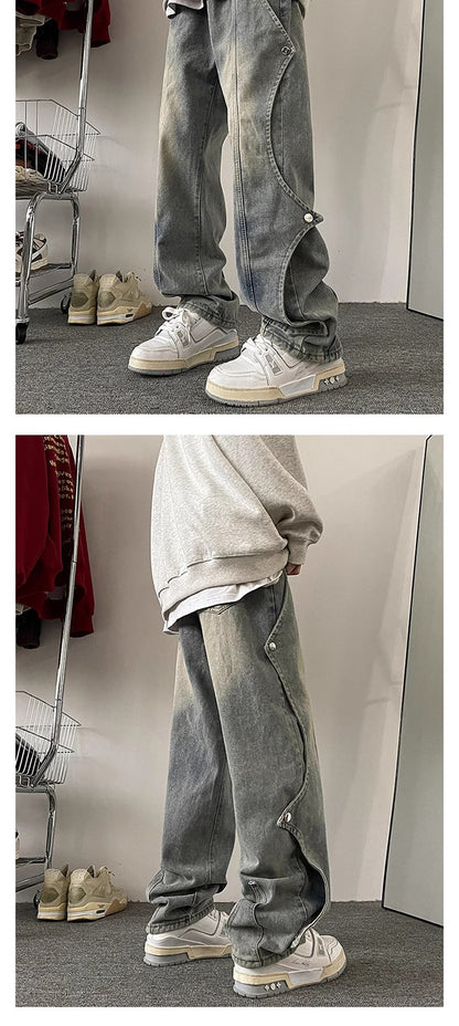 Utility Cargo Straight-Leg Jeans