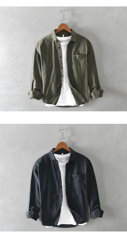 Casual Long-Sleeve Cotton Overshirt