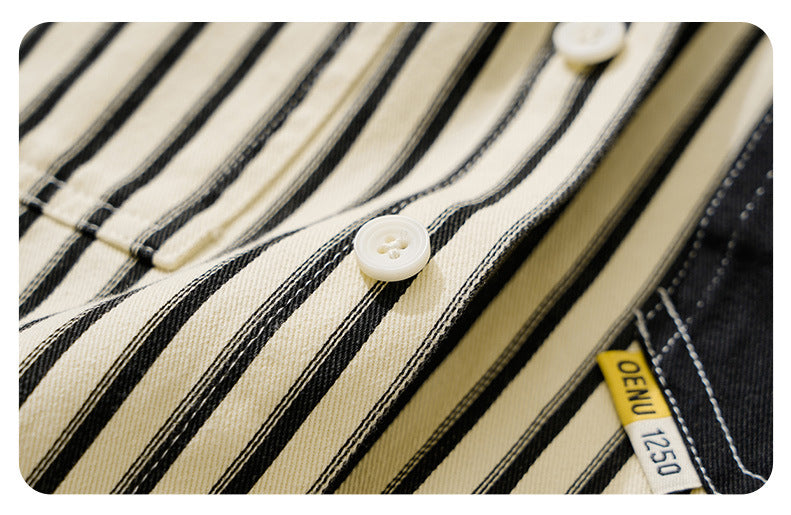 Striped Long-Sleeve Overshirt