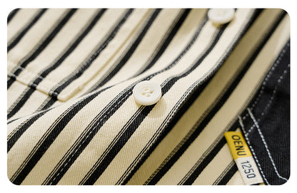 Striped Long-Sleeve Overshirt