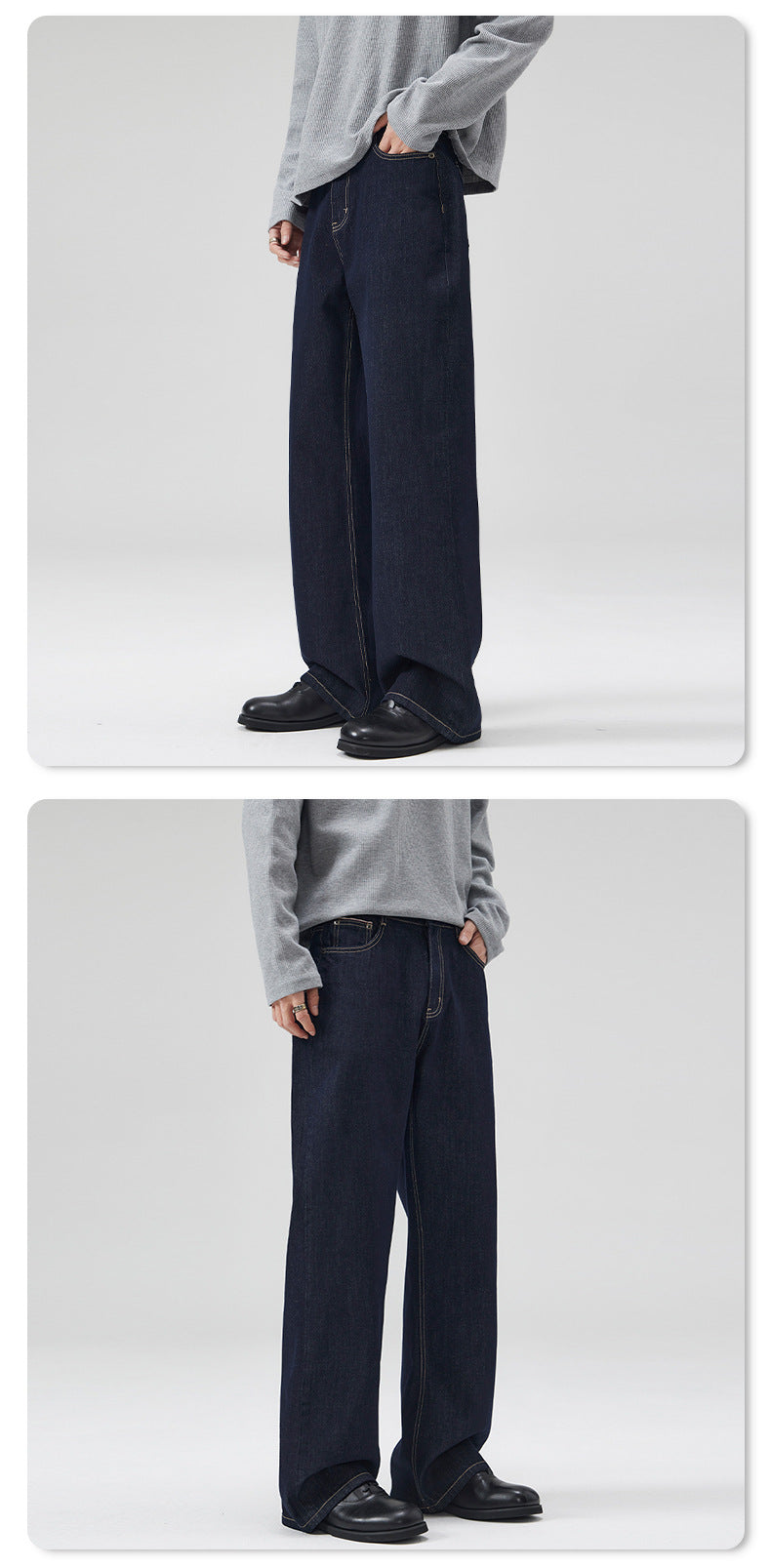 Classic Straight-Fit Raw Denim Jeans