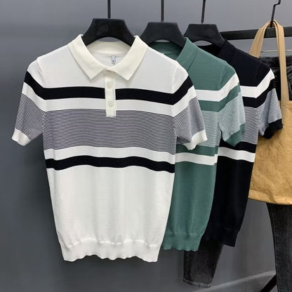 Striped Knit Polo