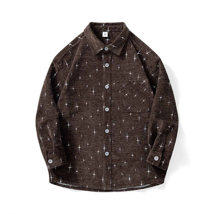 Chenille Star Jacquard Shirt Coat