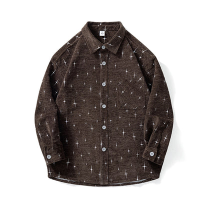 Chenille Star Jacquard Shirt Coat