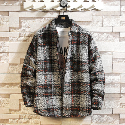 Thickened Plaid Lapel Shirt Coat