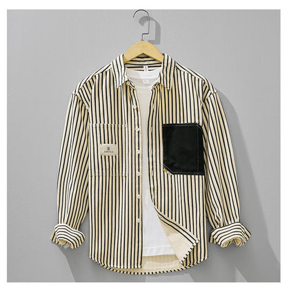 Striped Long-Sleeve Overshirt