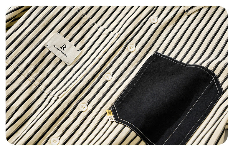 Striped Long-Sleeve Overshirt