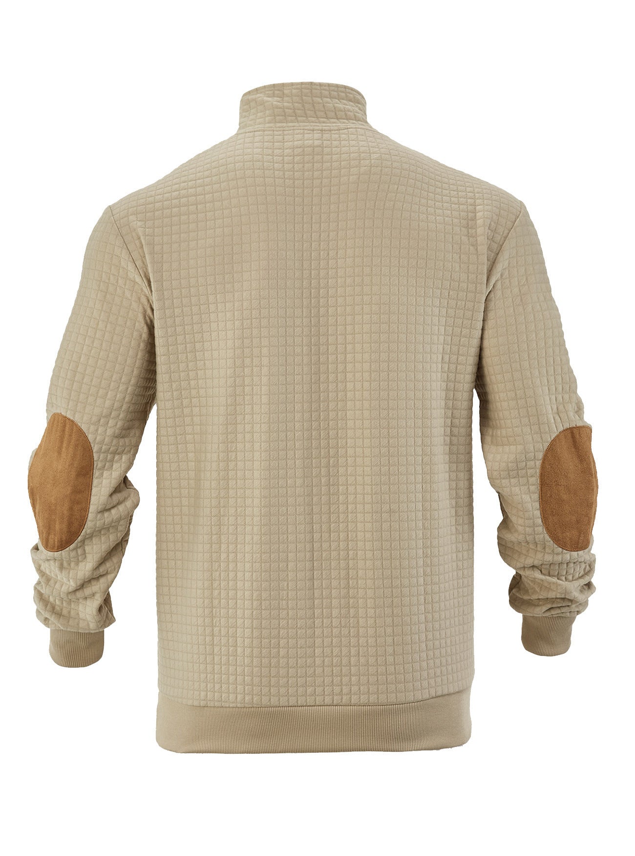 Embroidered Plaid Zip Sweatshirt