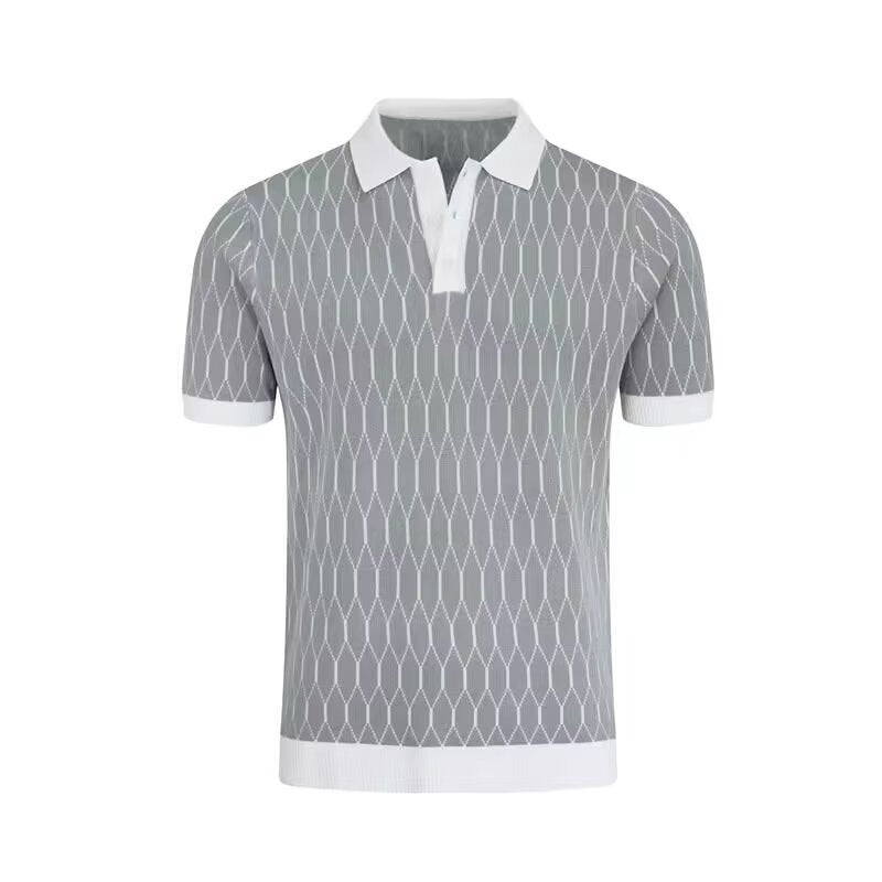 Contrast-Plaid Polo Shirt