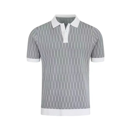 Contrast-Plaid Polo Shirt